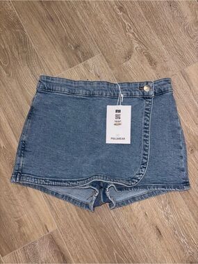 NWT Pull&Bear Denim Wrap-Front Jean Skort